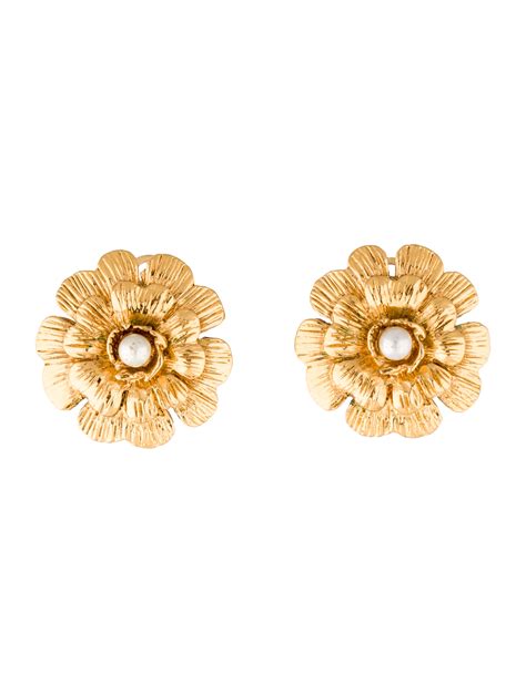 chanel camelia earrings.